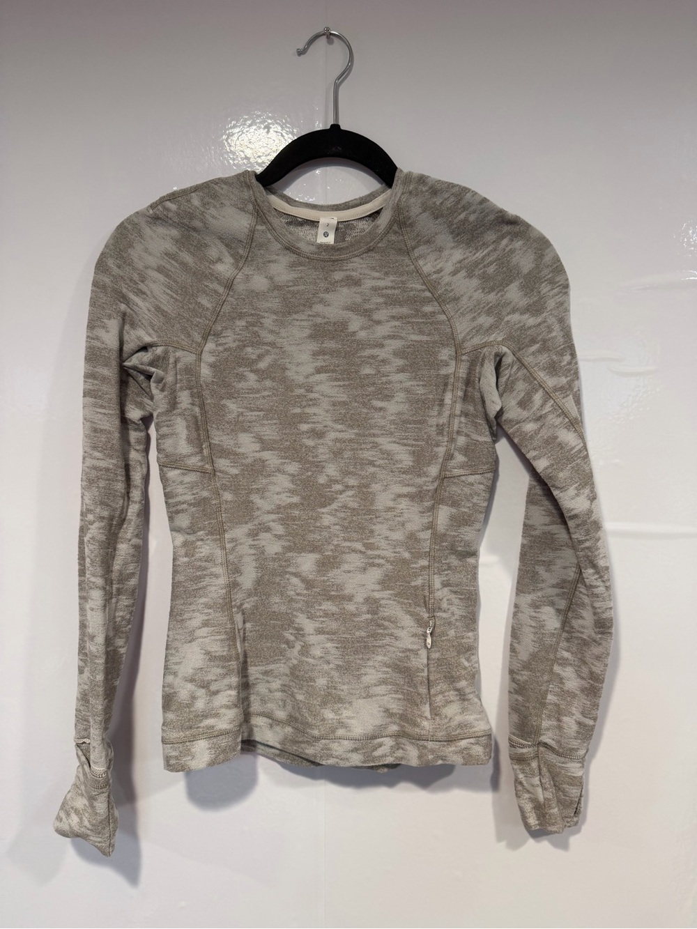 Light Gray Marled Camo Lululemon Run Long-Sleeve Women's Top